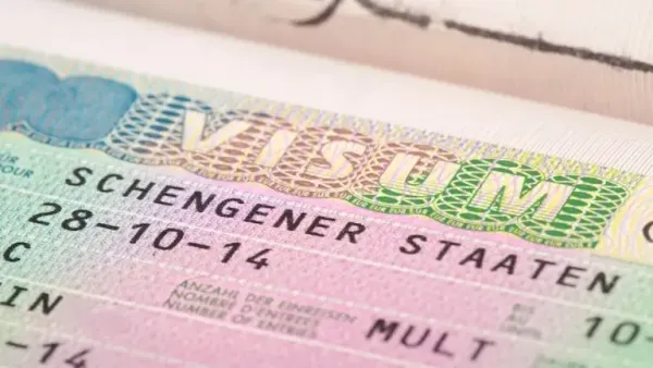 A photo of a Schengen VISA